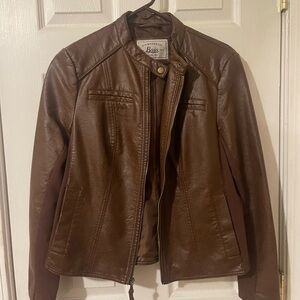Brown Faux Leather Jacket